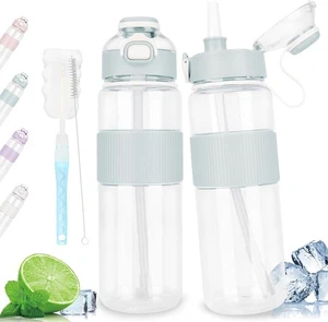 Trinkflasche, 1L Wasserflasche Auslaufsicher Sport Trinkflasche 1L mit - Bild 1 von 7