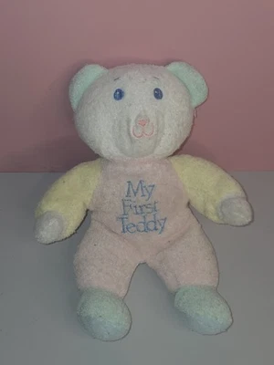 De colección My First Teddy Bear 11" Sonajero Color Pastel Bloque Terry Paño Peluche Bebé Foto 1 de 4