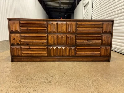 复古中世纪现代拼贴野蛮人 9 抽屉梳妆台 Lane 出品 — 第 1/4 张图片