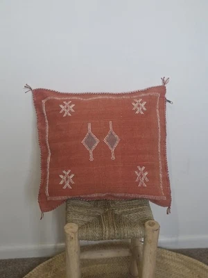 Moroccan Cactus Sabra Silk Handmade Pillows Cushion Cover, Boho, Berber - Image 1 of 4