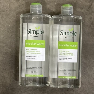 2 peças: água de limpeza micelar simples 13,5 oz cada remove maquiagem/limpa lavagem facial - Imagem 1 de 4