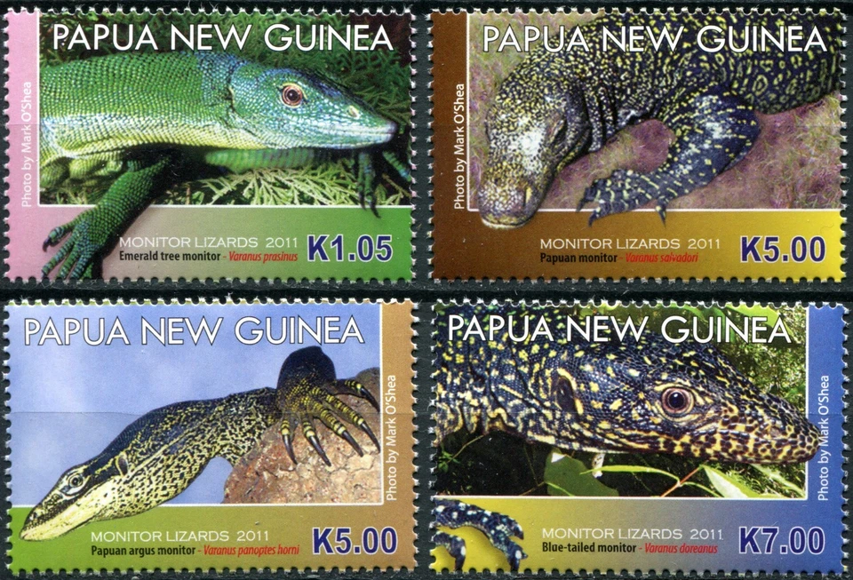 Papua New Guinea 2011. Monitor Lizards (MNH OG **) Set of 4 stamps - Image 1 of 1