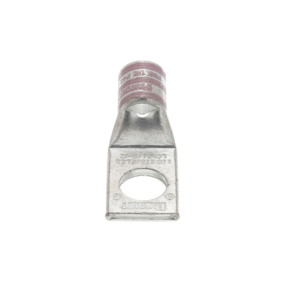 Panduit LCAX1/0-12-X Compression Lug Copper 1/0 AWG 1-Hole 1/2" Stud Pink - Image 1 of 1