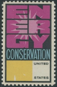 1974, USA ENERGY CONSERVATION, ERROR 10C W/GREEN AND RED OMITTED, SC. #1547b - Picture 1 of 2