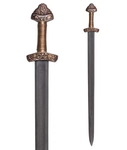 Custom Handmade Damascus Steel 36" Wikinger Schwert mit schöner Lederscheide - Bild 1 von 9