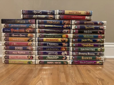 Disney Masterpiece Collection VHS  COMPLETE 34-TITLE SET, 9 SEALED - Image 1 of 4