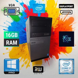 Dell OptiPlex 7020 MT Windows 10 Pro i7 CPU 16 GB RAM 500 GB HDD VGA DP - Picture 1 of 4