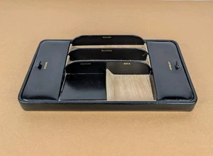 Vintage Scully & Scully Handarbeit UK Leder Diener Kommode Caddy Tablett Organizer - Bild 1 von 7