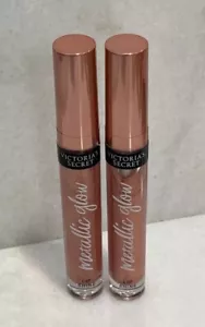 2 Victoria's Secret Metallic Glow Lip Shine Gloss - Rose Gold - 0.11 oz Sealed - Picture 1 of 2