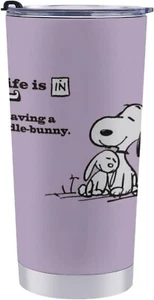 Snoopy Coffee Cup Mug Stainless Steel with Lid Thermal Insulation 600ml - Picture 1 of 6
