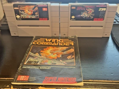 Super R-Type and Wing Commander w/ Booklet AUTHENTIC  Super Nintendo (SNES) - Image 1 of 4