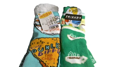 Носки шерпа с подкладкой Friends TV Show Central Perk & Seinfeld новые G18 - Изображение 1 из 3