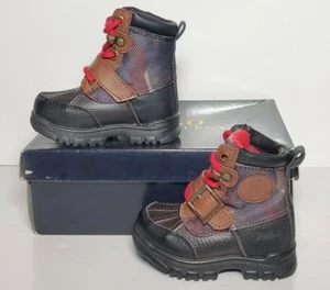 POLO RALPH LAUREN Chocolate Army Camo Colbey Boots Toddler New / Box 991539 - Picture 1 of 12