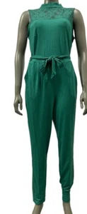 ANISTON SELECTED Damen Overall Jumpsuit mit Spitze grün NEU Größe 40 42 44 46 - Picture 1 of 1
