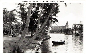 Miami Beach. FL Roney Plaza Hotel Vintage Postkarte unbesendet - Bild 1 von 2