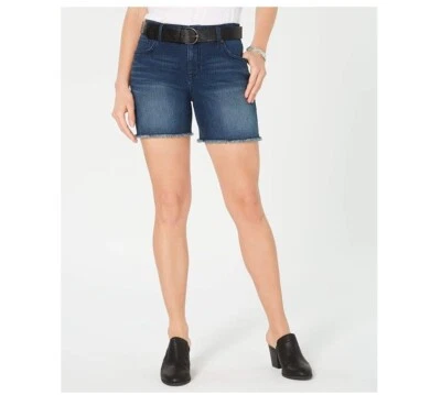 Style & Co Womens 12 Bradford Wash Belted Raw Hem Denim Jean Shorts NWT BF25 - Image 1 of 4