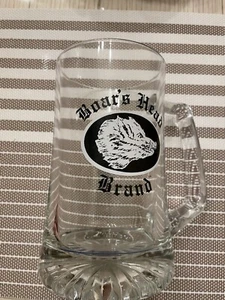 VINTAGE RARE BOARS HEAD BRAND GLASS STEIN BEER MUG - Picture 1 of 6