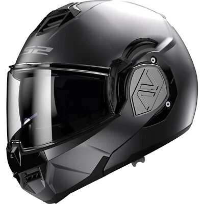 Motorrad Helm XL - LS2 Advant Solid FF906 Klapphelm mit Sonnenblende titan matt - Bild 1 von 3