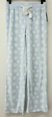 Nautica Women's Thermal Velour Lounge Pajama Pant! Soft Snowflakes M-XXL Lt Blue - Image 1 of 4