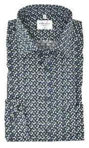 Marvelis Herren Businesshemd Modern Fit Kent Kragen Extra Langer Arm 69cm Muster - Picture 1 of 4