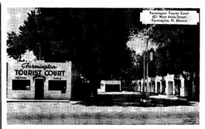 1940s NM Postcard 1949 Farmington Tourist Court Motel 601 West Main Cabins - Picture 1 of 2