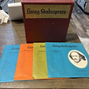 LIVING SHAKESPEARE Set of 4 Records & 4 Scripts  (missing the 5th record/script) - Foto 1 di 6