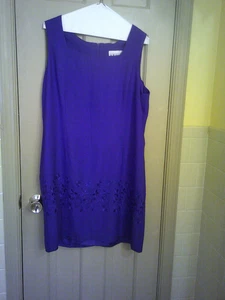 Ladies Beautiful Royal Blue Dress, Size 18. Sleeveless, square neck, Zipper. - Picture 1 of 3