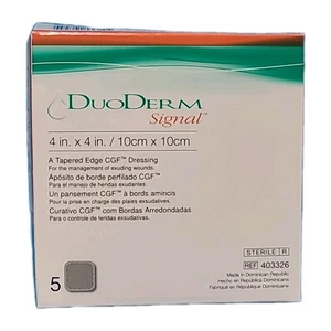 5 Dressings CONVATEC Ref 403326 DUODERM SIGNAL 4" x 4" Wound Dressing 10/27 - Picture 1 of 8