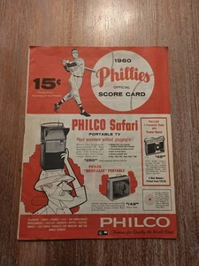 1960 PHILADELPHIA PHILLIES MLB SCORECARD PROGRAM VERY COOL AND RARE LOS ANGELES - Picture 1 of 2