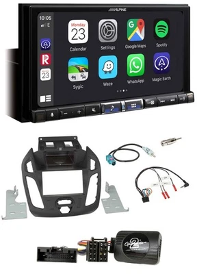 Alpine 2DIN DAB USB Lenkrad Bluetooth Autoradio für Ford Transit Connect 2013-20 - Bild 1 von 4