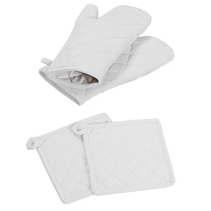 Oven Mitt (7"x13") & Pot Holder (8"x8") 100% Cotton Set of Heat Resistant Ove... - Picture 1 of 6