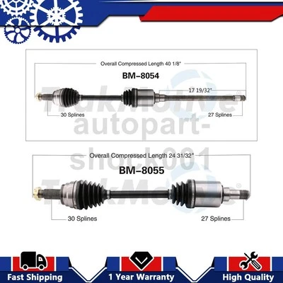 2 juntas de eixo dianteiro TrakMotive CV para BMW X5 4.4L 2010 2009 2008 2007 - Imagem 1 de 3