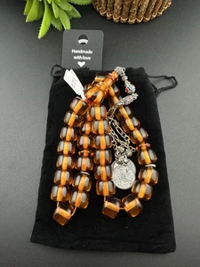 New Collectible Misky Amber 33 Beads Islamic Rosary مسبحة مسباح مسكي جودة عالية - Bild 1 von 11
