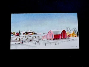 1 tarjeta de felicitación de Navidad de colección AAG Adolf Dehn Life on a Farm con caballos, perros y vaqueros - Imagen 1 de 3