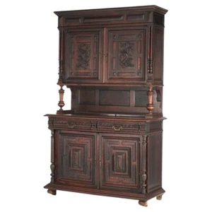 Antique French Renaissance Carved Oak Court Cupboard with Foliate Elements C1900 - Picture 1 of 20