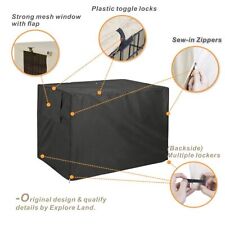 (Black)Dog Cage Cover Pet Crate Cover Sunproof Dustproof Waterproo With Storage