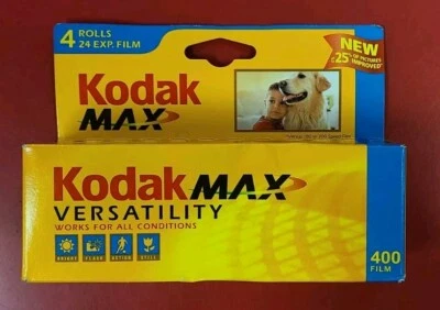 Kodak Max Versatility 400 Film 4 Rolls 24 Exposures EA 35mm Color Print EXP 0903 - Image 1 of 4