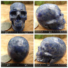 2.0" Dumortierite Skull Carved Stone 107.6g 3.8oz Crystal Healing Realistic
