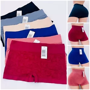 Lot 6 Women's Workout Seamless Layering Biker Bermuda Boy Shorts waist control - Picture 1 of 11