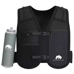 Bearactive Running Vest with 500ml Running Water Bottle Black - Picture 1 of 5