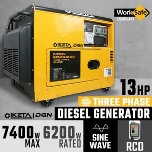 Diesel Generator 7400W Max Sine Wave Electric Start Site Camping Portable Power - Picture 1 of 12