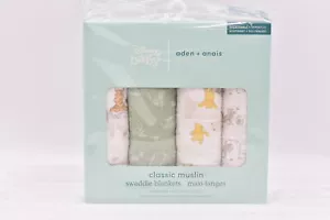 Aden + Anais Disney Winnie + Friends Muslin Swaddle Blanket in Beige - 4Pk - Picture 1 of 5