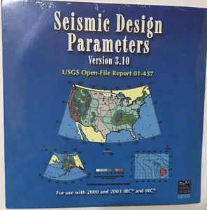 USGS SEISMIC DESIGN PARAMETERS 3.10 CD-ROM OPEN FILE REPORT 01-437 2003 UNOPENED - Imagen 1 de 2