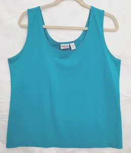 CHICO'S Size 3 AQUA BLUE TANK TOP Sleeveless - Picture 1 of 7