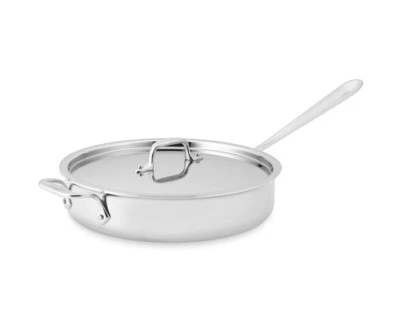 All-Clad 4403 Stainless Steel Tri-Ply/D3 Bonded 3-Quart Saute Pan NO LID (dent)