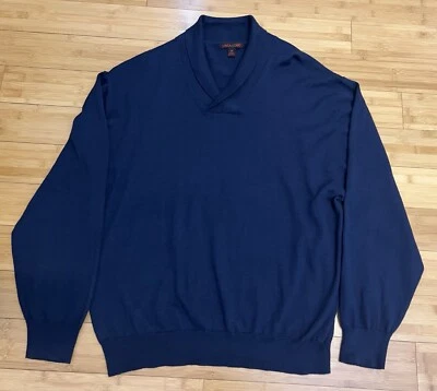 Linea Uomo Men’s Long Sleeve Pullover Wool Blend Lightweight Polo sweater|Sz:4X - Image 1 of 4