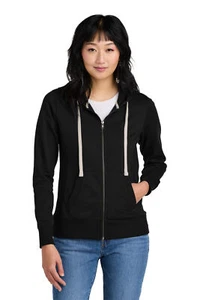 District DT8103 Women's Comfortable Re Fleece Full YKK Zip Long Sleeve Hoodie - Picture 1 of 7