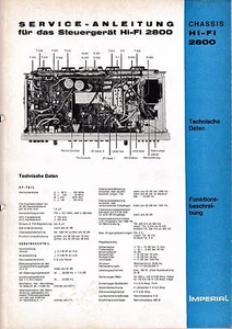 Servicio Manual de Instrucciones para Imperial Controlador Hifi 2800 - Imagen 1 de 1