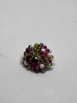 Handcrafted Bisque Bead Button - Artisanal Floral Design - Image 1 of 3