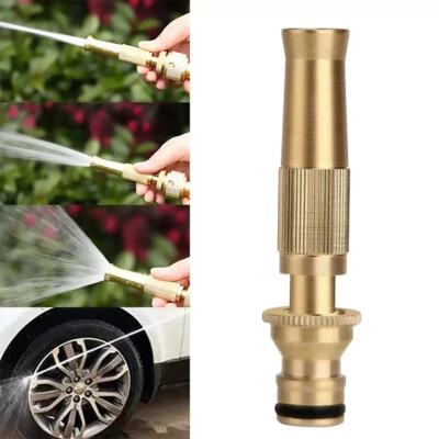 Adjustable High Pressure Water Spray Gun Brass Nozzle Garden Hose Pipe Lawn Car - Image 1 of 4